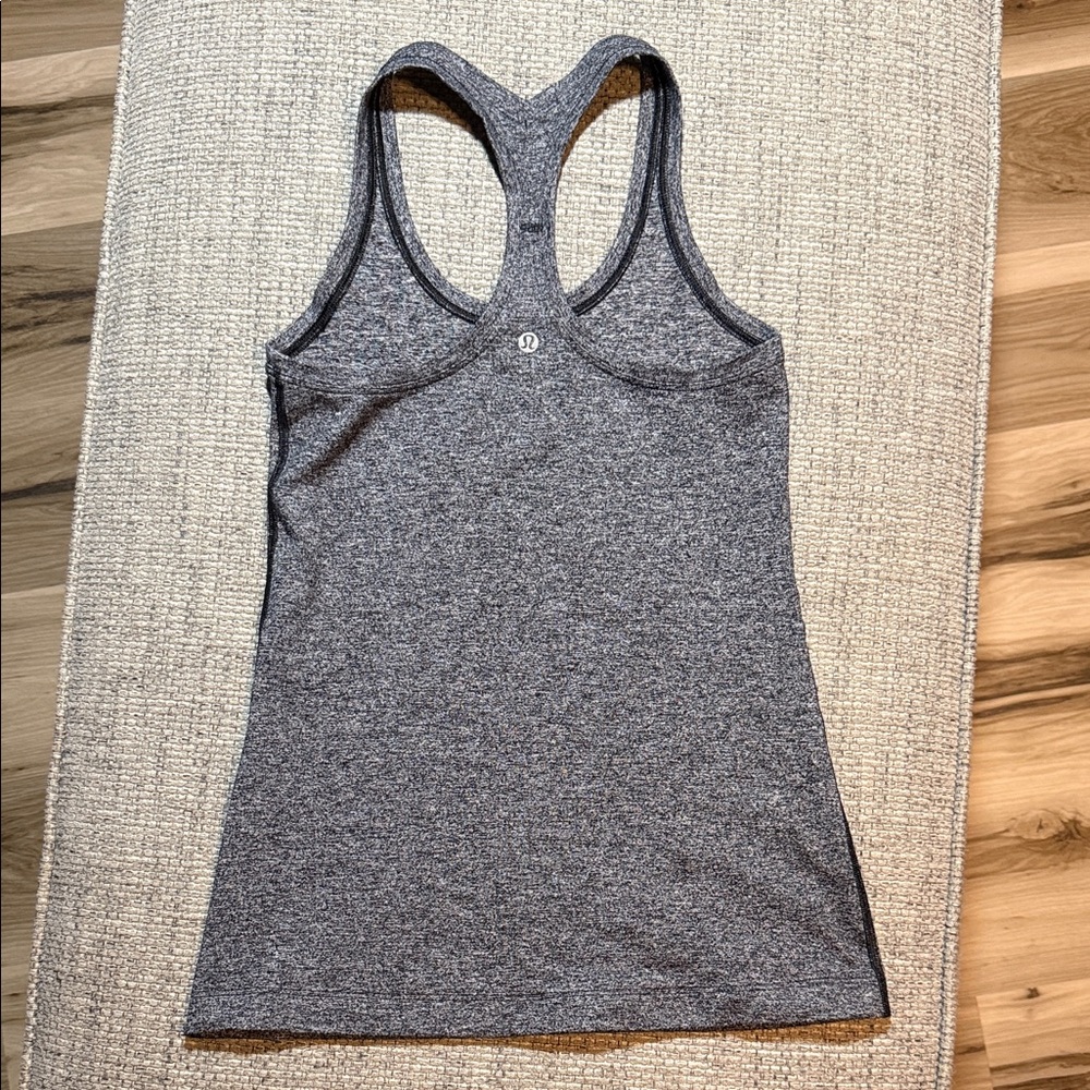 Lululemon Cool Racerback Tank Top Dark Heather Gray Nulu sz4‎